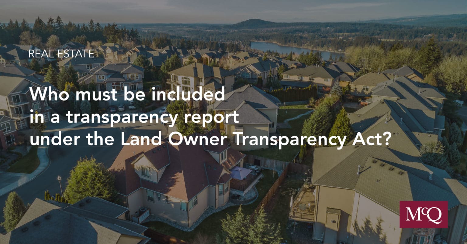 Who Must be Included in a Transparency Report Under the Land Owner ...