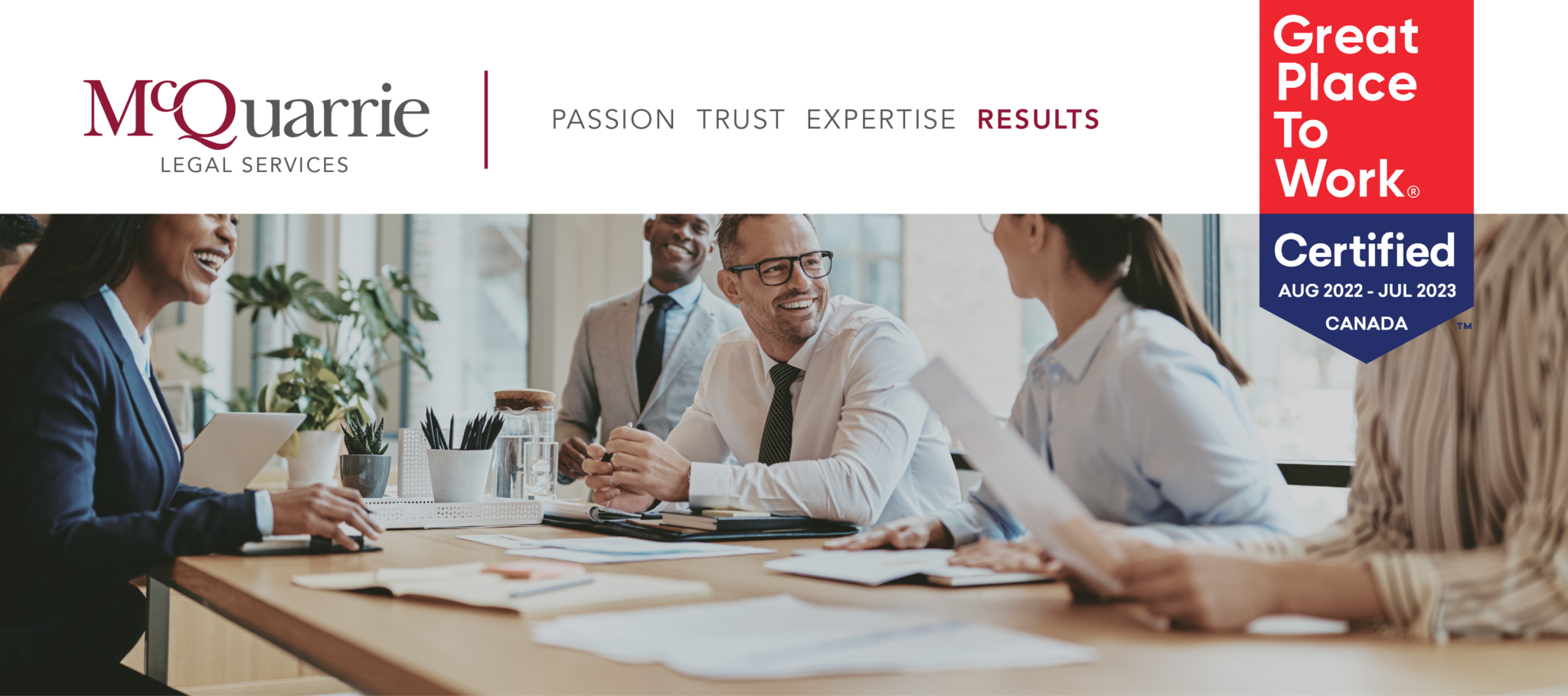 McQuarrie awarded the Great Place to Work® Canada certification for 2022/2023 McQuarrie Legal